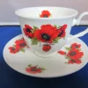 Teacups & Saucers|Adderley Ceramics Autumn Poppy Teacup & Saucer