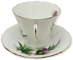 Teacups & Saucers|Adderley Ceramics Thistle Cup & Saucer with Gold Trim