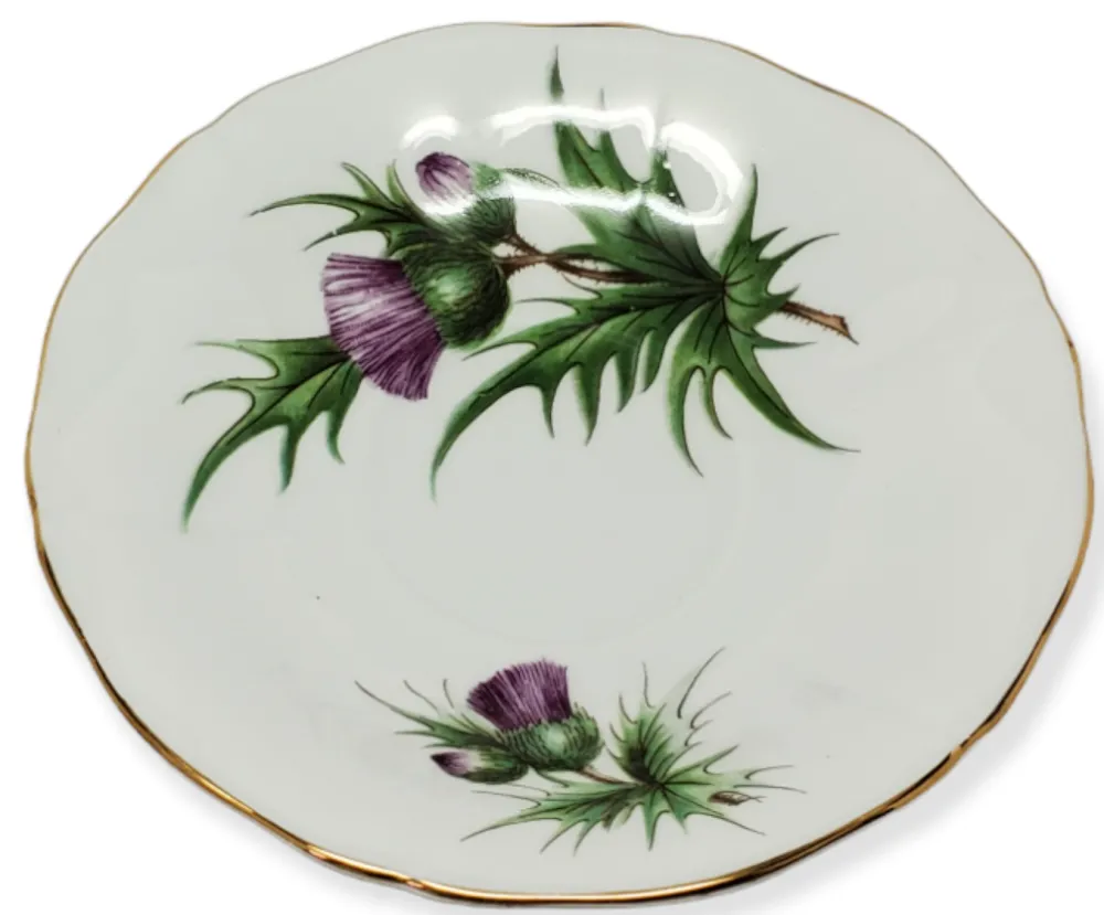 Teacups & Saucers|Adderley Ceramics Thistle Cup & Saucer with Gold Trim