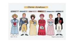 Cultural Icons|Tea Towels|Alison Gardiner Jane Austen Tea Towel