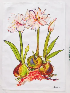 April Cornell Tea Towels|Amaryllis (Striped) Tea Towel