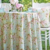 April Cornell Tablecloths|Apple Blossom Aqua 88" Round Tablecloth