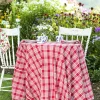 April Cornell Tablecloths|Berry Plaid Round Tablecloth - 88"