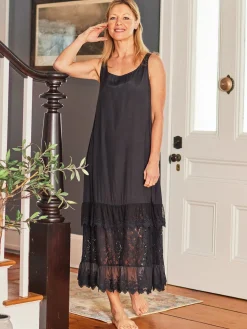 April Cornell Robes, Nightgowns & Dresses|Camille Black Slip