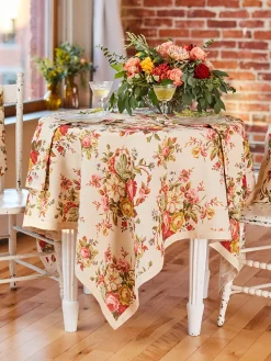 April Cornell Tablecloths|Cassandra Antique Square Tablecloth, 54" x 54"