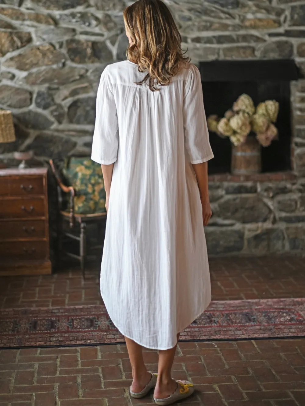 April Cornell Robes, Nightgowns & Dresses|Cheerful White Nighty