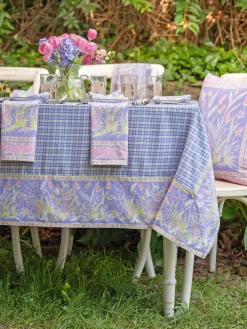 April Cornell Tablecloths|Clover Periwinkle Tablecloth, 60" x 90"