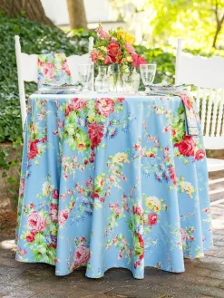 April Cornell Tablecloths|Cottage Rose Sky Blue 88