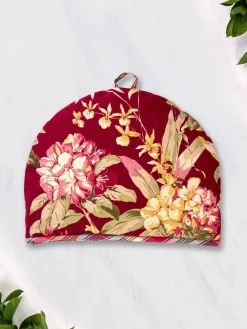 April Cornell Tea Cosies|Cranberry Patchwork Tea Cozy