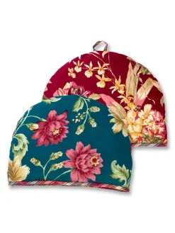 April Cornell Tea Cosies|Cranberry Patchwork Tea Cozy