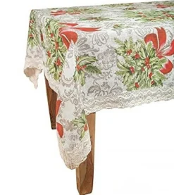 April Cornell Tablecloths|Deck the Holly Tablecloth (60" x 90")