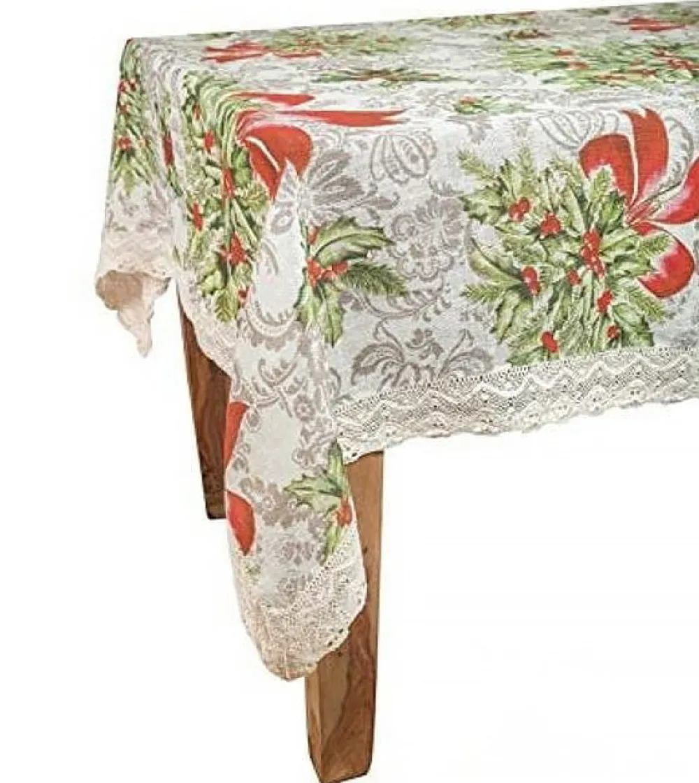 April Cornell Tablecloths|Deck the Holly Tablecloth (60" x 90")