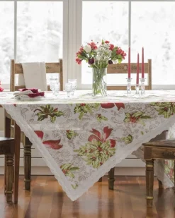 April Cornell Tablecloths|Deck the Holly Tablecloth (60" x 90")