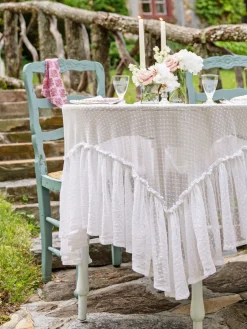 April Cornell Tablecloths|Ella Dot Lace Tablecloth, 56" x 56"