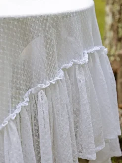 April Cornell Tablecloths|Ella Dot Lace Tablecloth, 56" x 56"