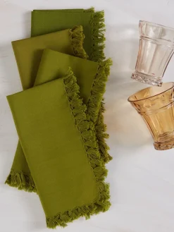April Cornell Cotton Napkins|Essential Cotton Olive Harvest Napkins