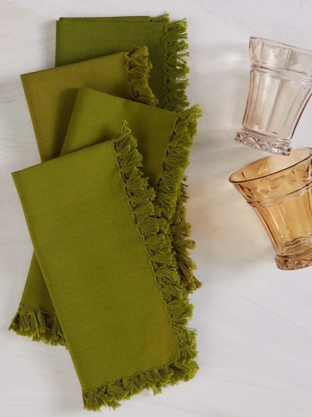 April Cornell Cotton Napkins|Essential Cotton Olive Harvest Napkins