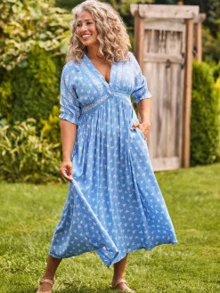 April Cornell Robes, Nightgowns & Dresses|Flowerpot Blue Dress