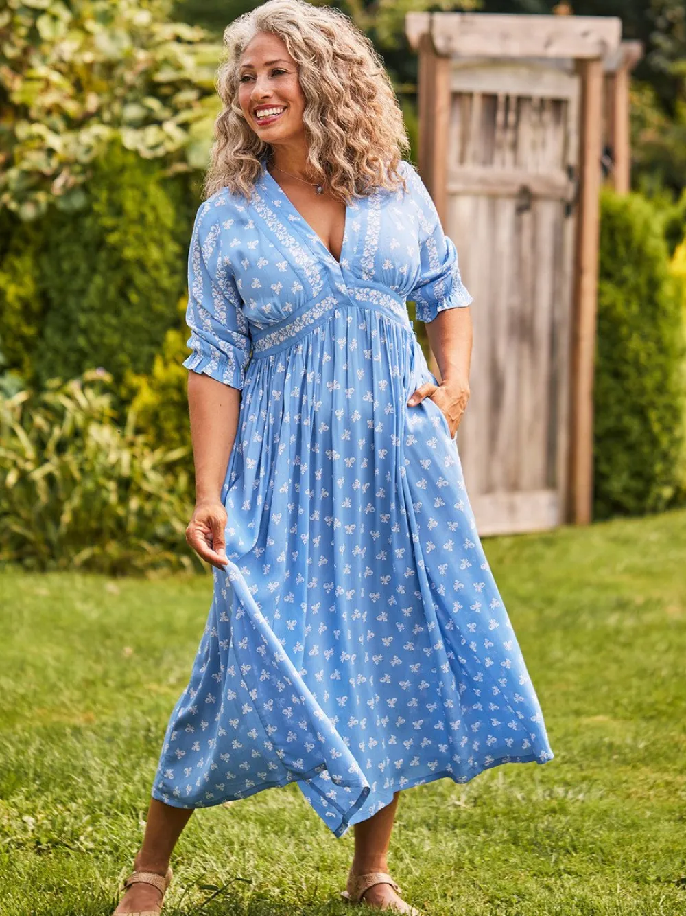 April Cornell Robes, Nightgowns & Dresses|Flowerpot Blue Dress