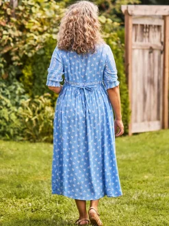 April Cornell Robes, Nightgowns & Dresses|Flowerpot Blue Dress