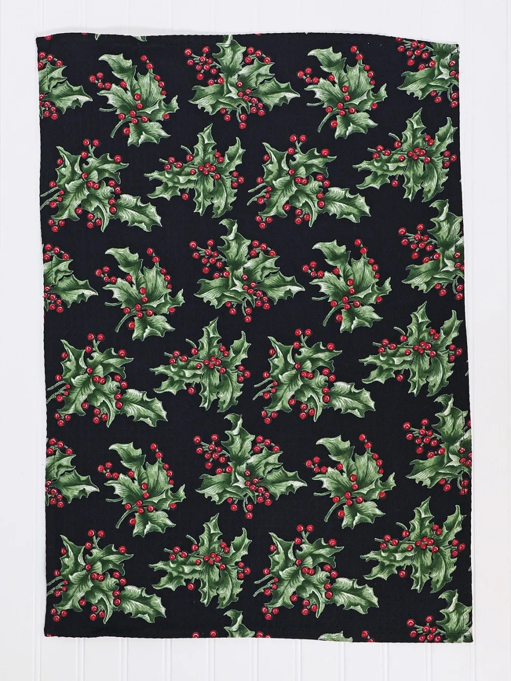 April Cornell Tea Towels|Holly Tea Towel - Black