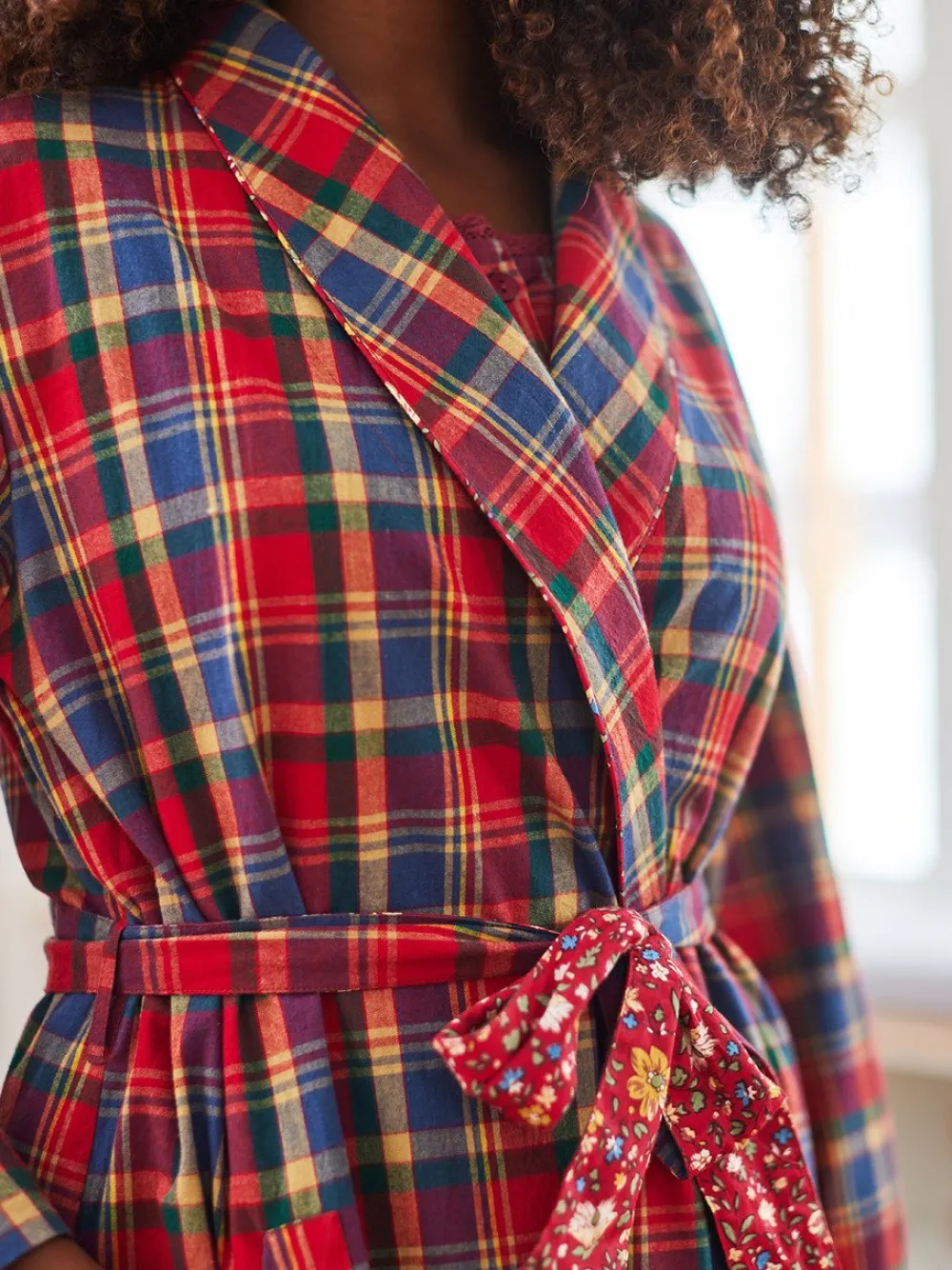 April Cornell Robes, Nightgowns & Dresses|Home Day Red & Green Dressing Gown