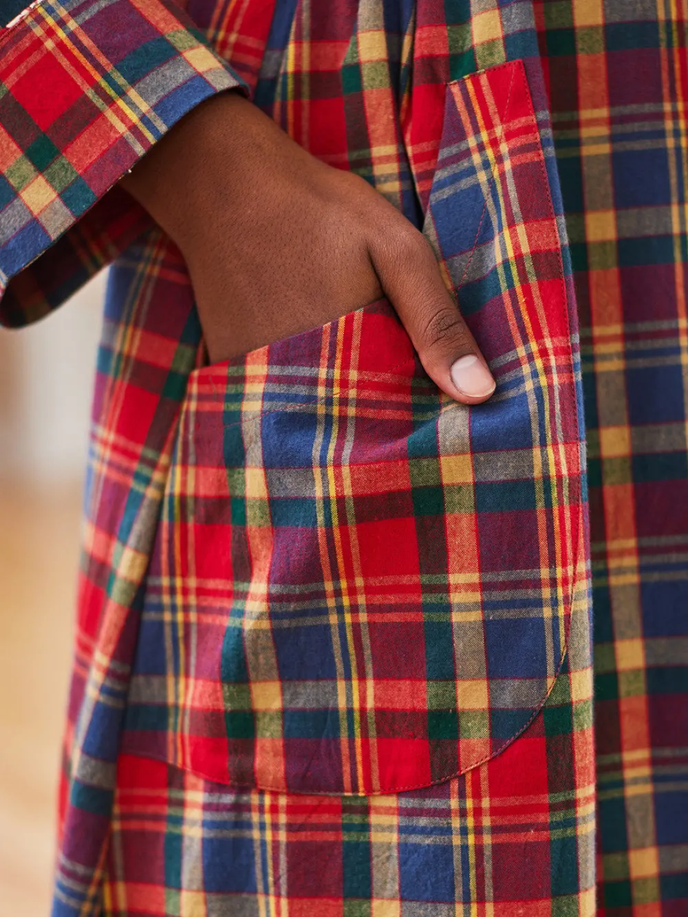 April Cornell Robes, Nightgowns & Dresses|Home Day Red & Green Dressing Gown