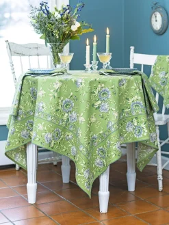 April Cornell Tablecloths|Music Square Tablecloth in Jade, 54" x 54"