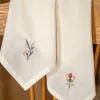 April Cornell Cotton Napkins|Nature's Beauty Ecru Embroidered Tea Napkins