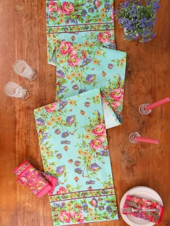 April Cornell Table Runners|Penny's Patio Aqua Table Runner