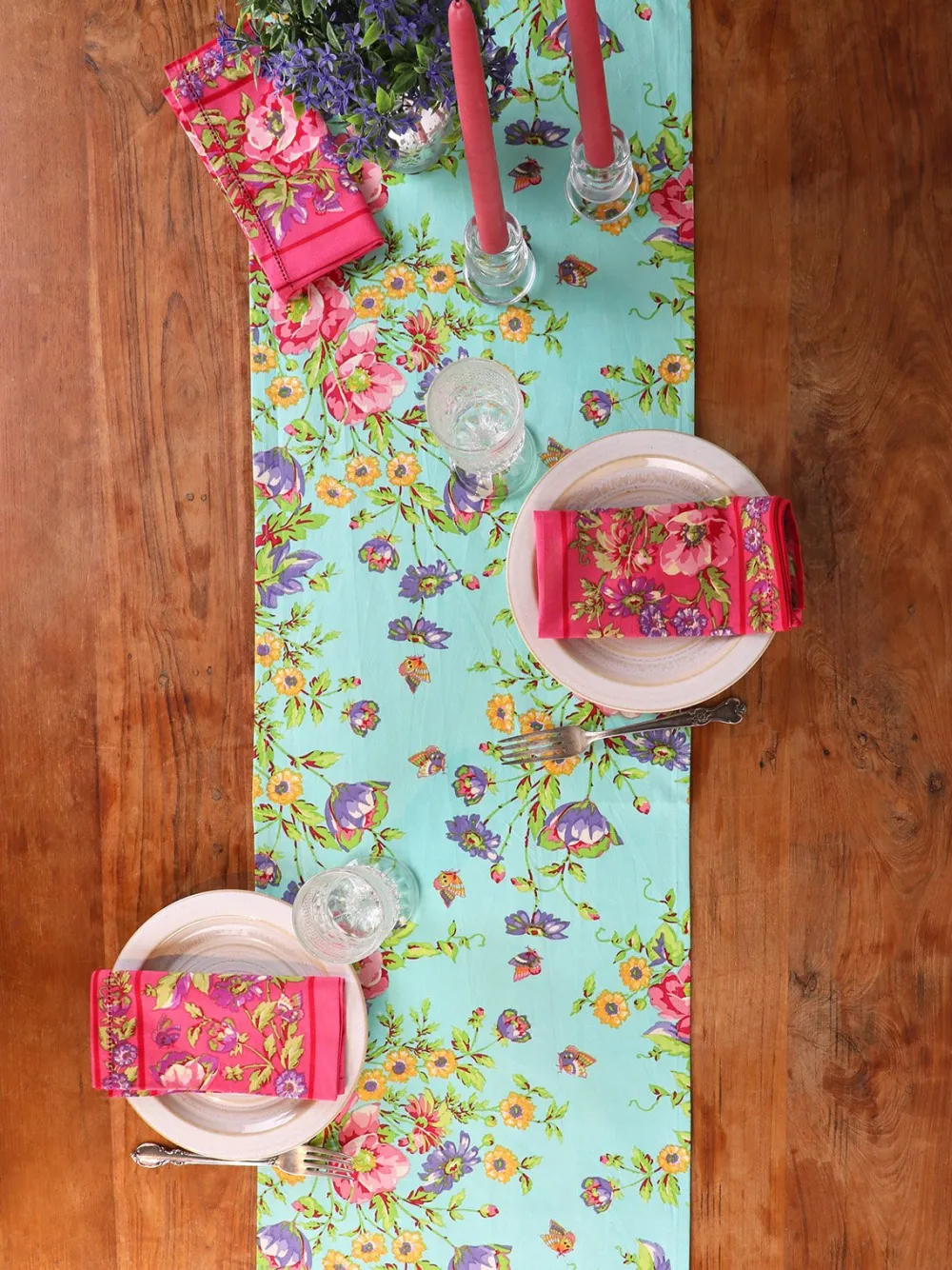 April Cornell Table Runners|Penny's Patio Aqua Table Runner
