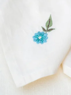 April Cornell Cotton Napkins|Rooster Embroidered Tea Napkins