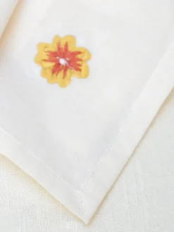 April Cornell Cotton Napkins|Rooster Embroidered Tea Napkins
