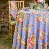 April Cornell Tablecloths|Rosemary Periwinkle 88" Round Tablecloth