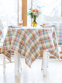 April Cornell Tablecloths|Sunwashed Plaid Square Tablecloth