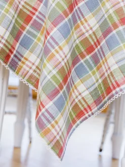 April Cornell Tablecloths|Sunwashed Plaid Square Tablecloth