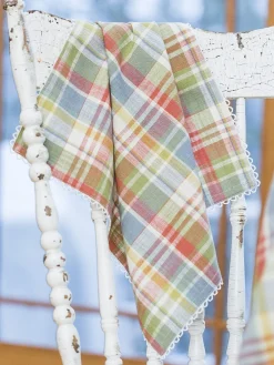 April Cornell Cotton Napkins|Sunwashed Plaid Cotton Napkin Set