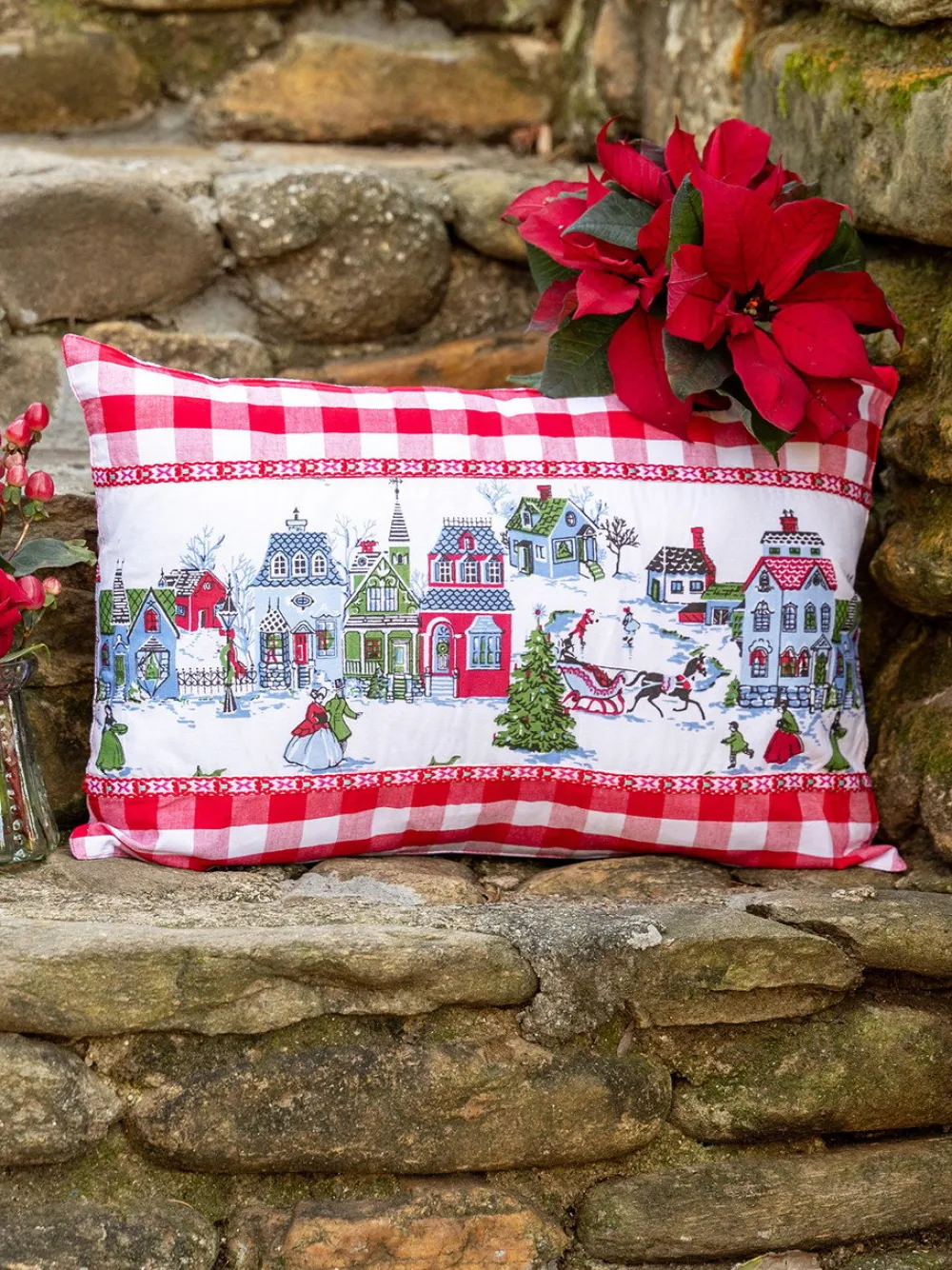April Cornell Throws & Pillows|Victorian Christmas Cushion