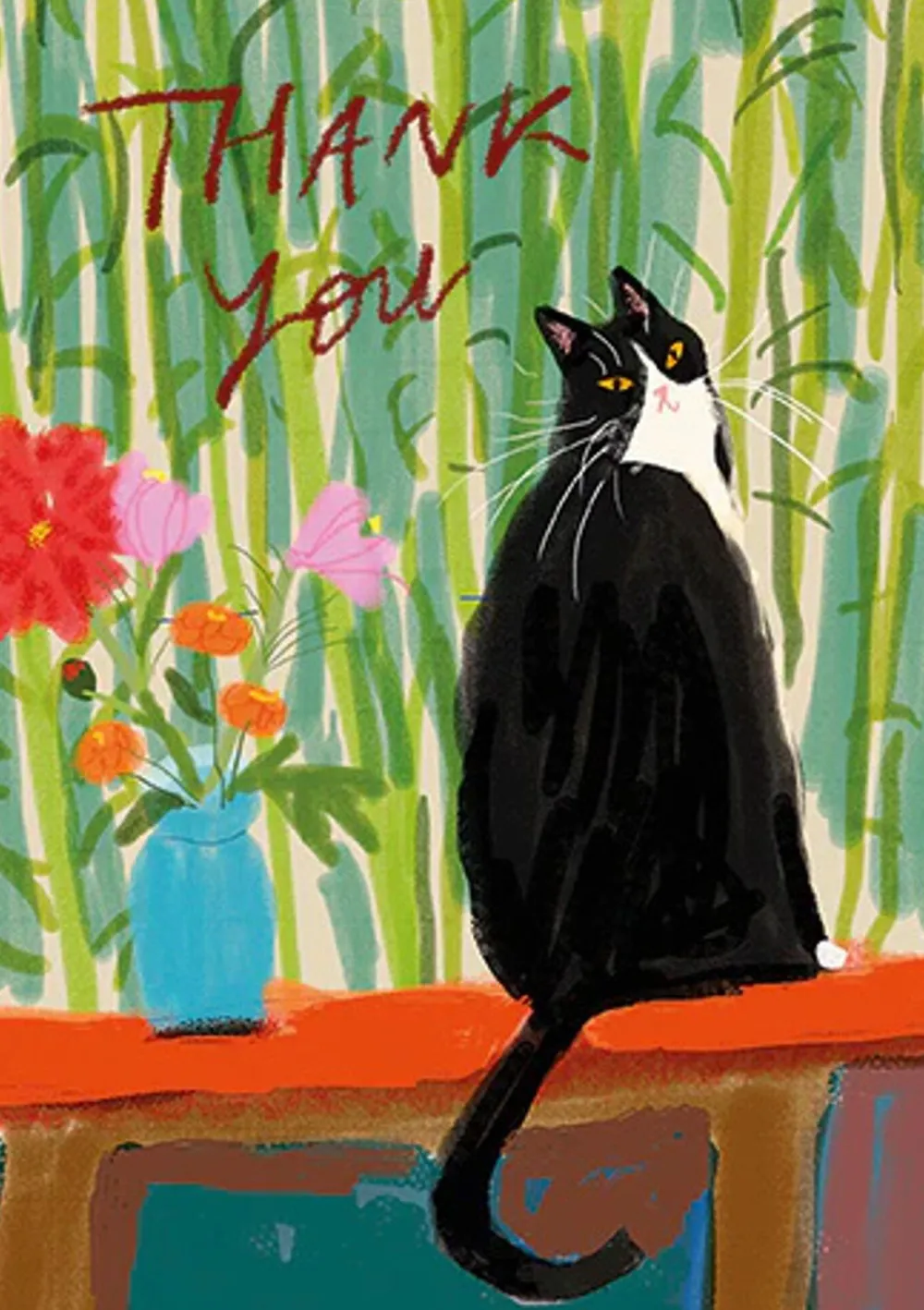 Greeting Cards|Bamboo Cat Thank You Card