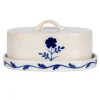 Kitchen Tools|Blue & White Butter Dish with Flower