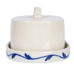 Kitchen Tools|Blue & White Butter Dish with Flower
