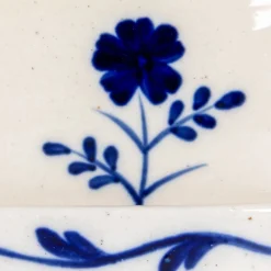 Kitchen Tools|Blue & White Butter Dish with Flower