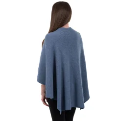 Scarves & Wraps|Blue Lambswool Draped Shawl