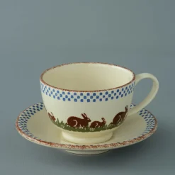 Brixton Pottery Teacups & Saucers|Rabbits Breakfast Cup & Saucer