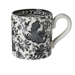 Burleigh Pottery Burleigh Pottery|Black Regal Peacock Half Pint Mug