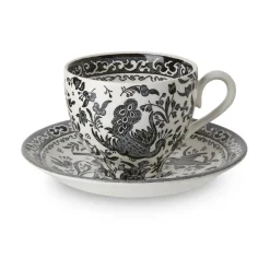 Burleigh Pottery Burleigh Pottery|Teacups & Saucers|Black Regal Peacock Teacup & Saucer