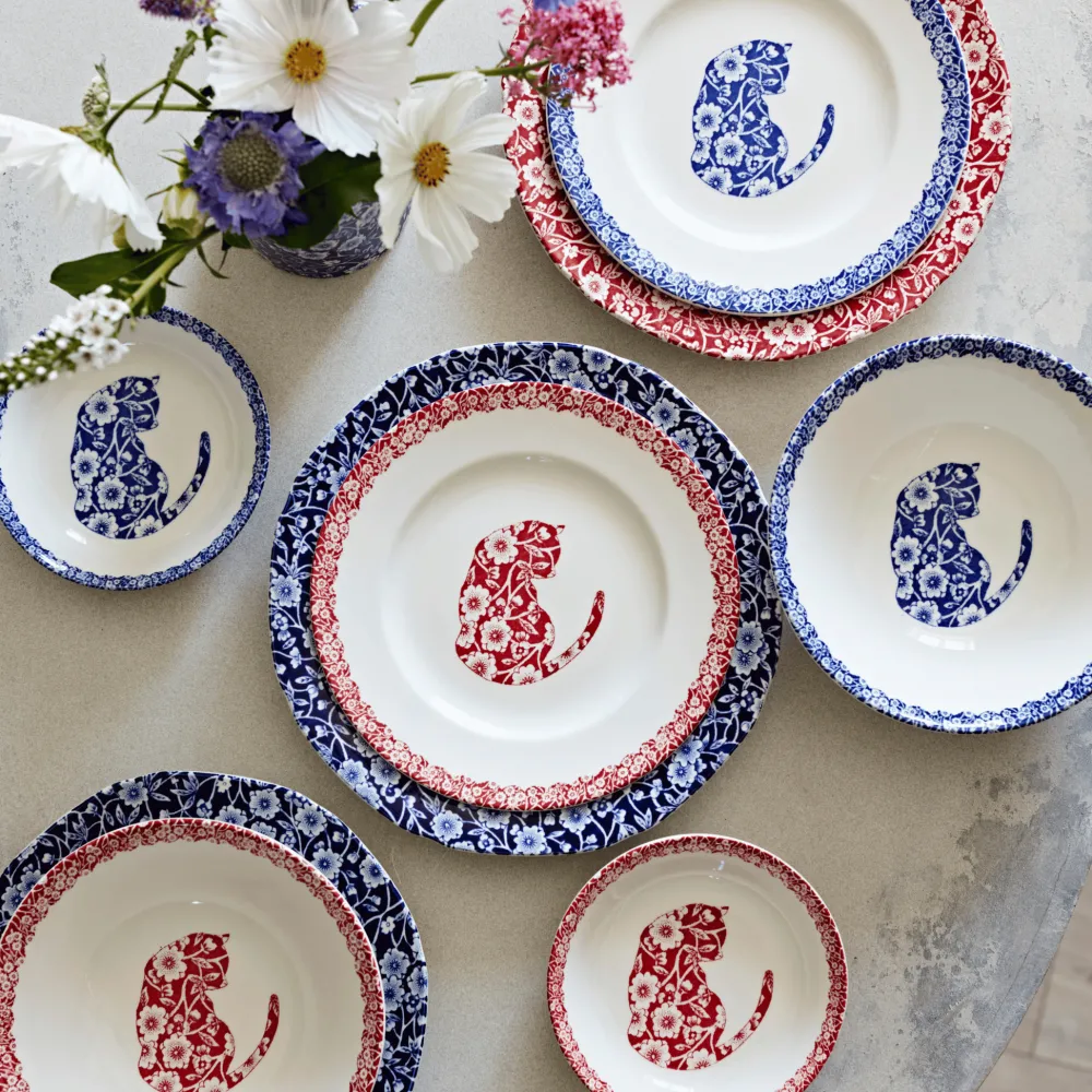 Burleigh Pottery Burleigh Pottery|Blue Calico Cat Butter Pat