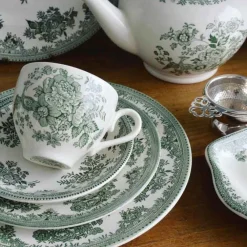Burleigh Pottery Burleigh Pottery|Teacups & Saucers|Dark Green Asiatic Pheasants Teacup & Saucer