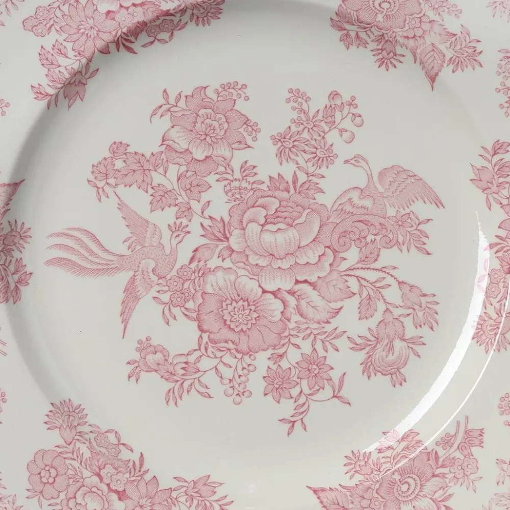 Burleigh Pottery Burleigh Pottery|Pink Asiatic Pheasants Pudding & Soup Bowl