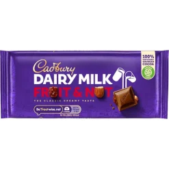 British Chocolate|Cadbury Dairy Milk Fruit & Nut Bar 110g